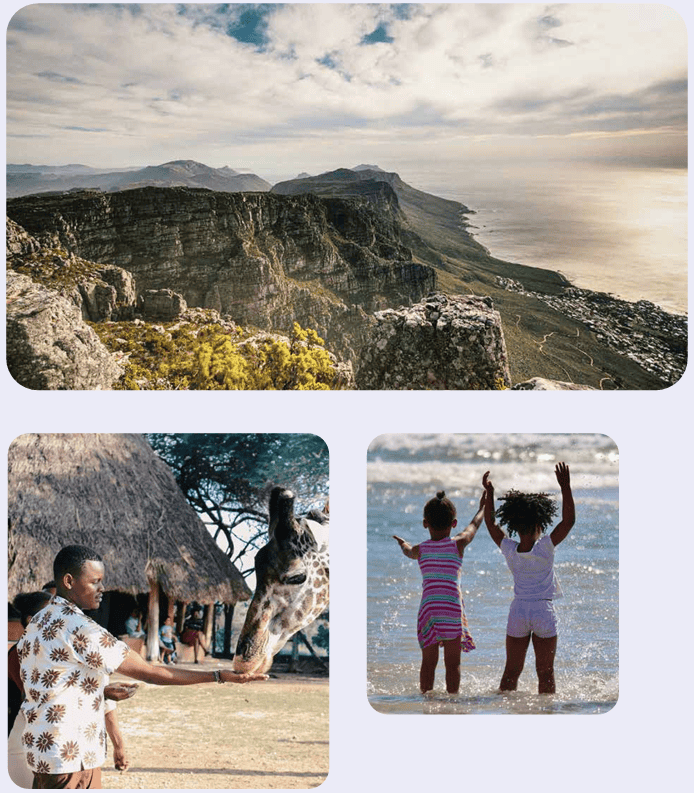 Breathtaking view of South African coastal cliffs and ocean.