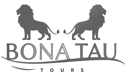 Bona Tau Tours logo featuring two lions facing opposite directions.
